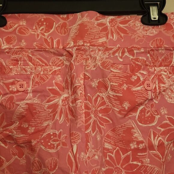 Lilly Pulitzer "Palm Beach Fit" Pink Tropical Print Cropped Pants Size 8 - Picture 9 of 12